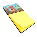 Red Dachshund Spring Watercolor Sticky Note Holder Refillable Dispenser Desk Accessory 3x3 Pad Gift