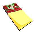 Smooth Fox Terrier Poinsettas Watercolor Sticky Note Holder Refillable Dispenser Desk Accessory 3x3 Pad Gift