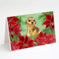 Chihuahua Poinsettas Greeting Cards Pack of 8 Blank Cards with Envelopes Whimsical A7 Size 5x7