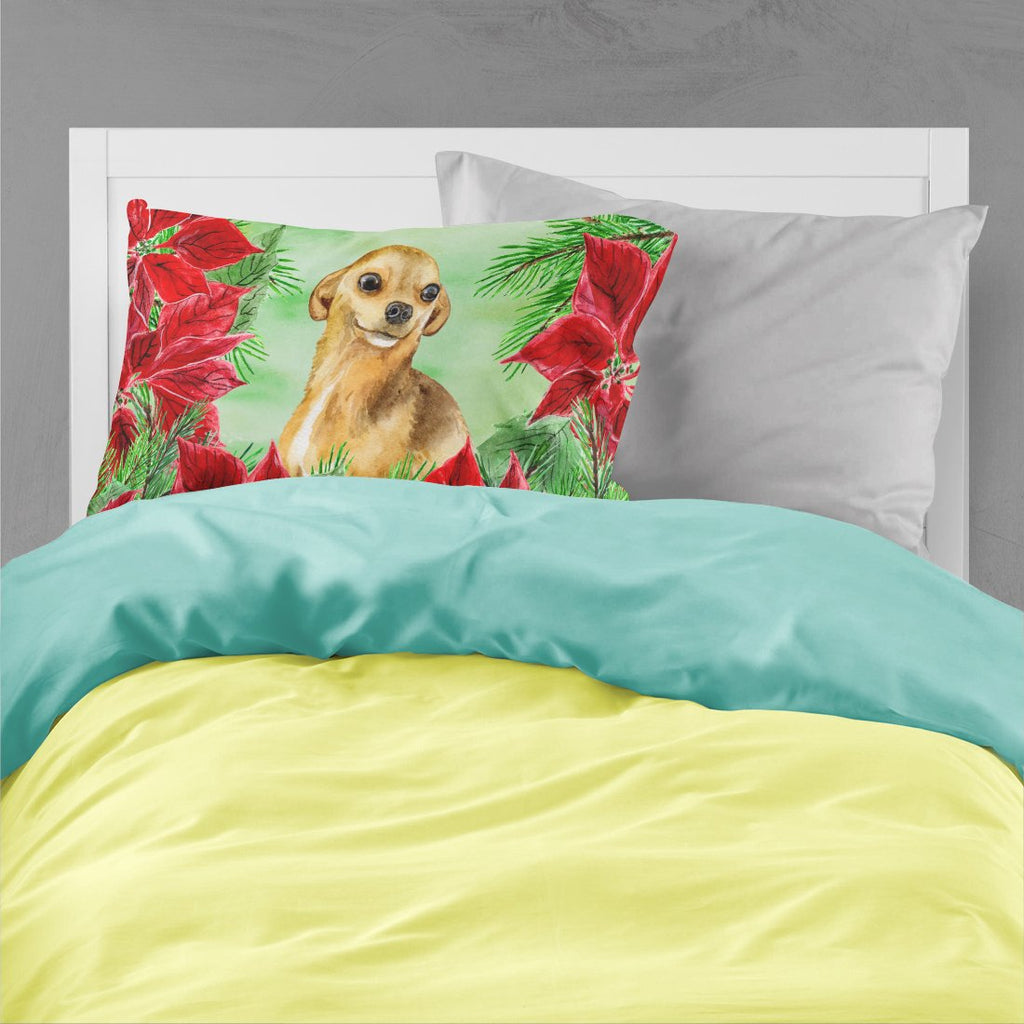Chihuahua Poinsettas Standard Pillowcase Lightweight Super Soft Easy Care Decorative Artwork Pillowcase, Standard