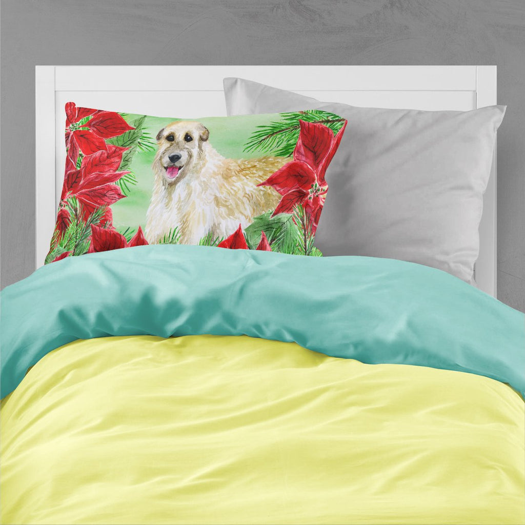 Irish Wolfhound Poinsettas Standard Pillowcase Lightweight Super Soft Easy Care Decorative Artwork Pillowcase, Standard