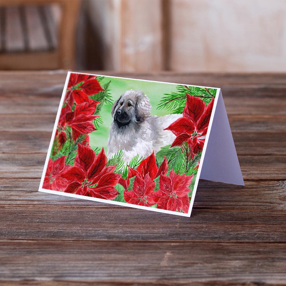Moscow Watchdog Poinsettas Greeting Cards Pack of 8 Blank Cards with Envelopes Whimsical A7 Size 5x7