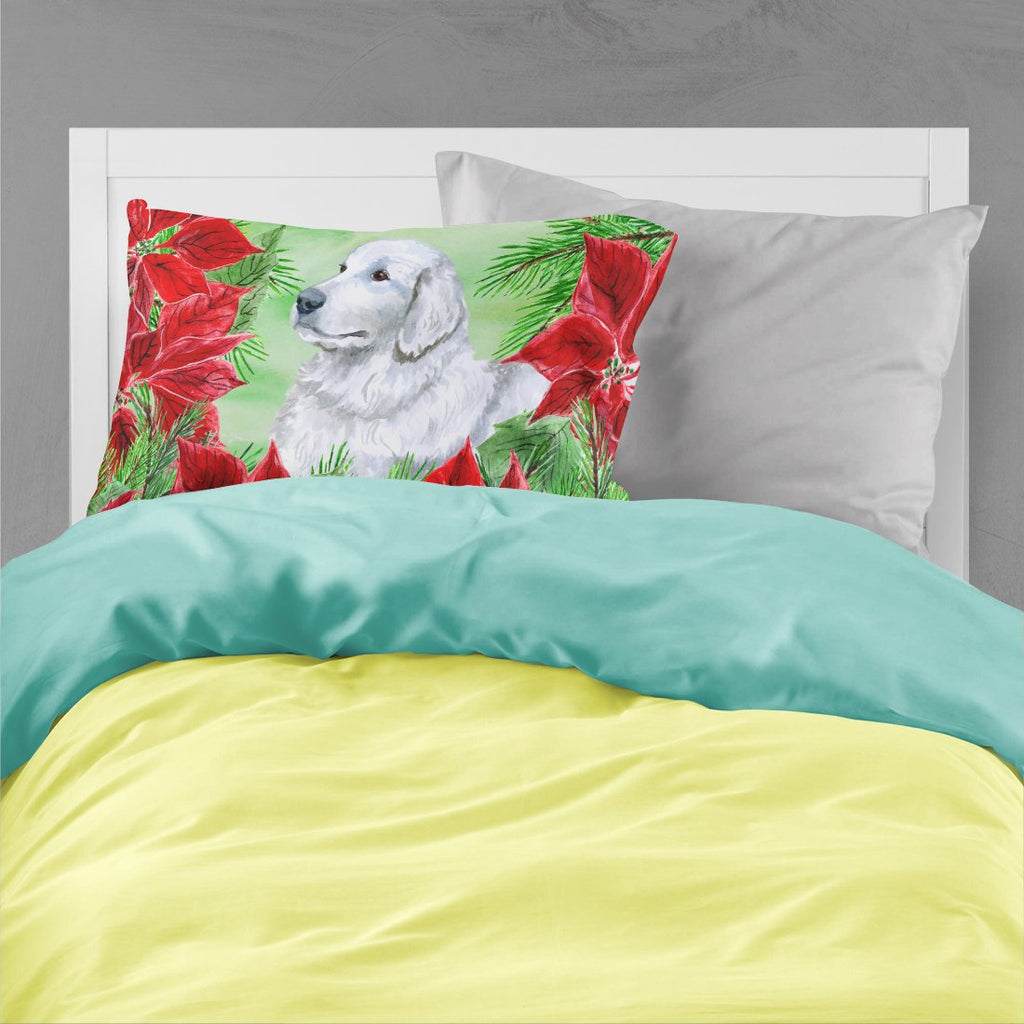 Maremma Sheepdog Poinsettas Standard Pillowcase Lightweight Super Soft Easy Care Decorative Artwork Pillowcase, Standard