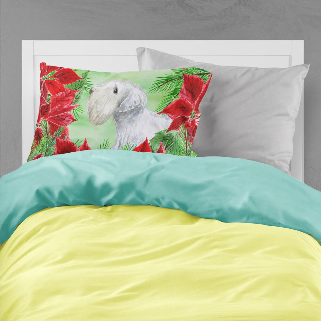 Sealyham Terrier Poinsettas Standard Pillowcase Lightweight Super Soft Easy Care Decorative Artwork Pillowcase, Standard