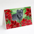 Cane Corso Poinsettas Greeting Cards Pack of 8 Blank Cards with Envelopes Whimsical A7 Size 5x7