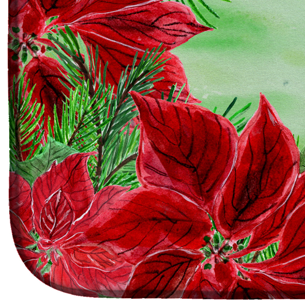 Italian Greyhound Poinsettas Dish Drying Mat Absorbent Dish Drying Mat Pad for Kitchen Counter Dish Drainer Mat for Countertop, 14 x 21", Multicolor