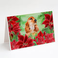 Cocker Spaniel Poinsettas Greeting Cards Pack of 8 Blank Cards with Envelopes Whimsical A7 Size 5x7
