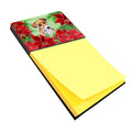 Jack Russell Terrier #2 Poinsettas Watercolor Sticky Note Holder Refillable Dispenser Desk Accessory 3x3 Pad Gift