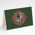 German Shorthaired Pointer Poinsetta Wreath Greeting Cards Pack of 8 Blank Cards with Envelopes Whimsical A7 Size 5x7