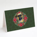 Brussels Griffon Poinsetta Wreath Greeting Cards Pack of 8 Blank Cards with Envelopes Whimsical A7 Size 5x7