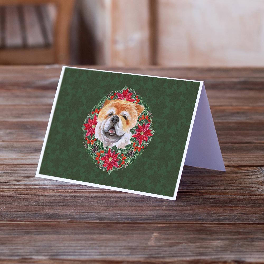 Cane Corso Poinsetta Wreath Greeting Cards Pack of 8 Blank Cards with Envelopes Whimsical A7 Size 5x7
