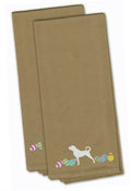 Anatolian Shepherd Easter Tan Embroidered Towel Set of 2 Decorative Bathroom Guest Hand Towel for Hand, Face, Tea, Dishcloth, 19 X 25, Tan