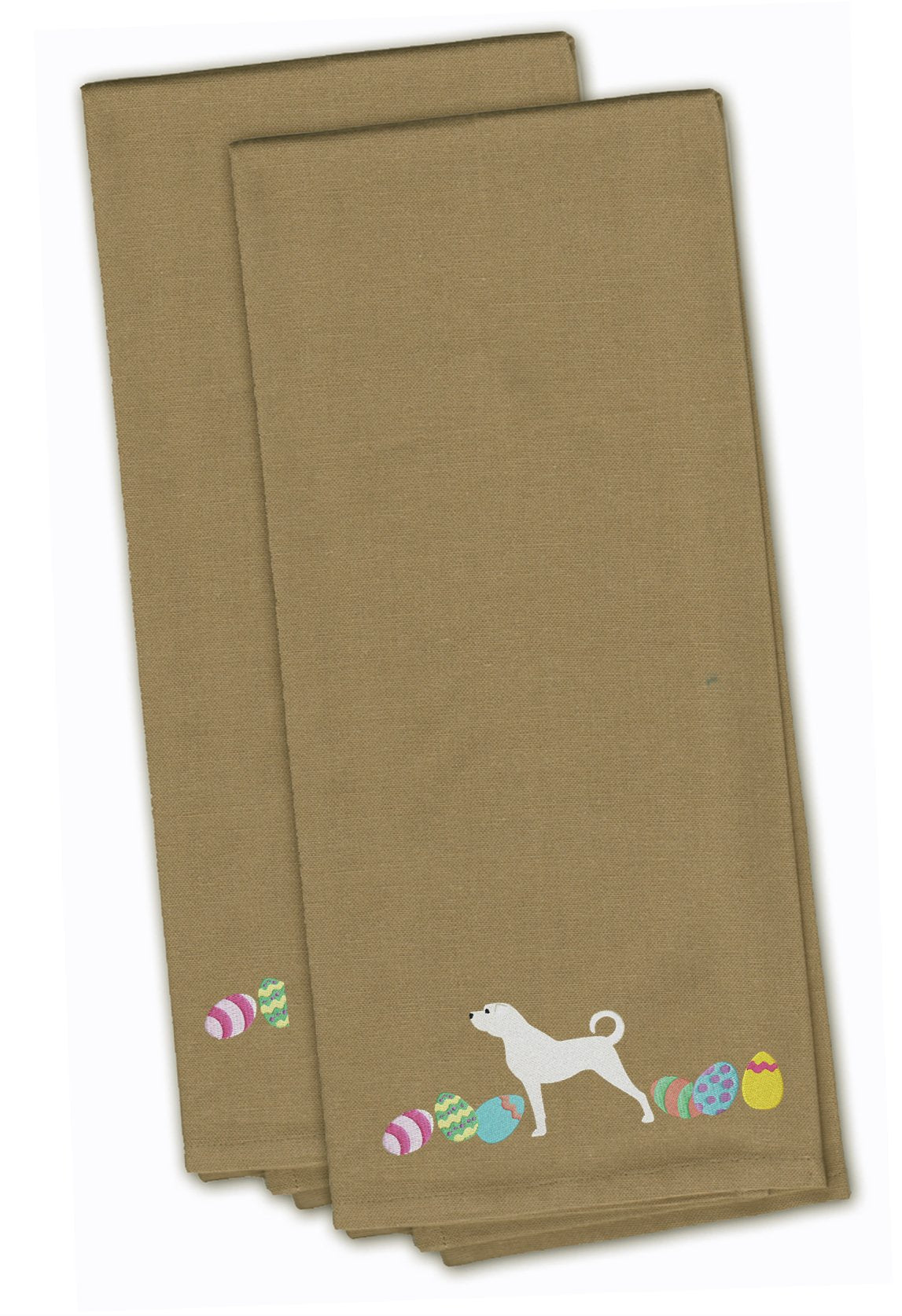 Anatolian Shepherd Easter Tan Embroidered Towel Set of 2 Decorative Bathroom Guest Hand Towel for Hand, Face, Tea, Dishcloth, 19 X 25, Tan