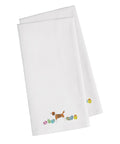 Beagle Easter White Embroidered Towel Set of 2 Decorative Bathroom Guest Hand Towel for Hand, Face, Tea, Dishcloth, 19 X 25, White