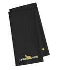 Cocker Spaniel Easter Black Embroidered Towel Set of 2 Decorative Bathroom Guest Hand Towel for Hand, Face, Tea, Dishcloth, 19 X 25, Black
