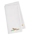English Cocker Spaniel Easter White Embroidered Towel Set of 2 Decorative Bathroom Guest Hand Towel for Hand, Face, Tea, Dishcloth, 19 X 25, White