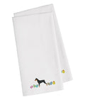 German Pinscher Easter White Embroidered Towel Set of 2 Decorative Bathroom Guest Hand Towel for Hand, Face, Tea, Dishcloth, 19 X 25, White
