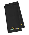 Pharaoh Hound Easter Black Embroidered Towel Set of 2 Decorative Bathroom Guest Hand Towel for Hand, Face, Tea, Dishcloth, 19 X 25, Black