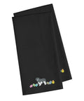Polish Lowland Sheepdog Easter Black Embroidered Towel Set of 2 Decorative Bathroom Guest Hand Towel for Hand, Face, Tea, Dishcloth, 19 X 25, Black