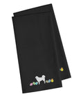 Polish Tatra Sheepdog Easter Black Embroidered Towel Set of 2 Decorative Bathroom Guest Hand Towel for Hand, Face, Tea, Dishcloth, 19 X 25, Black