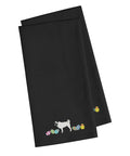 Pug Easter Black Embroidered Towel Set of 2 Decorative Bathroom Guest Hand Towel for Hand, Face, Tea, Dishcloth, 19 X 25, Black