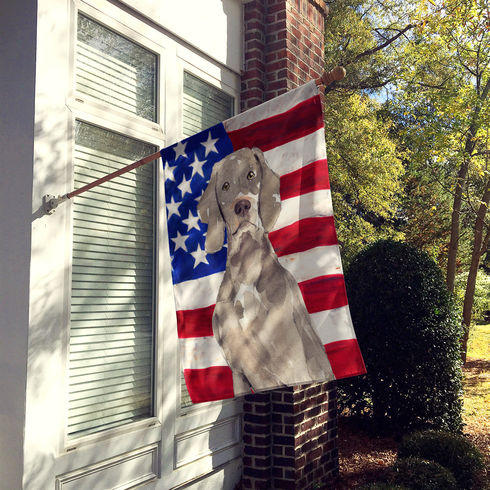 Patriotic USA Weimaraner House Flag 28x40 Porch Sleeve Pole Decorative Outside Yard Banner Artwork Wall Hanging, Polyester