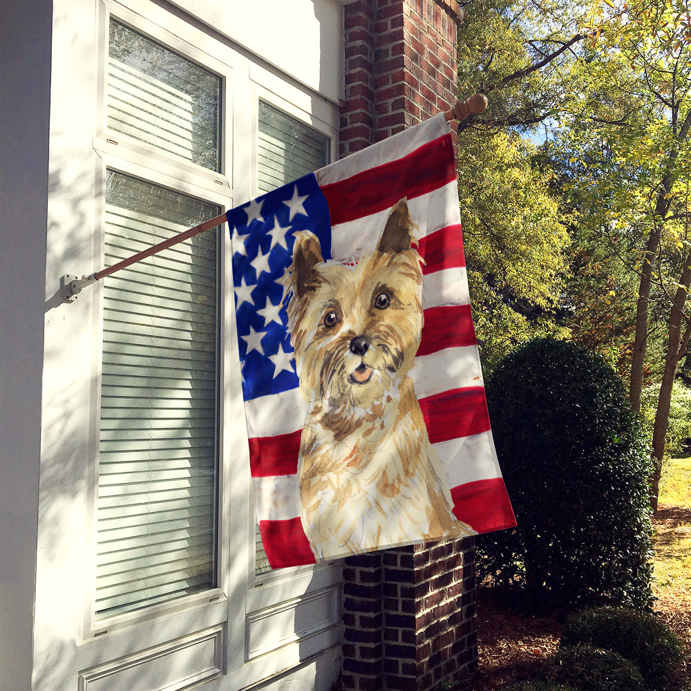 Patriotic USA Cairn Terrier House Flag 28x40 Porch Sleeve Pole Decorative Outside Yard Banner Artwork Wall Hanging, Polyester