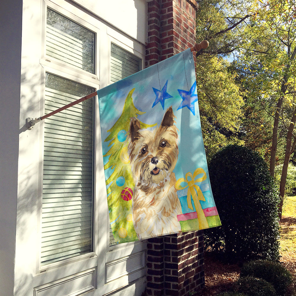Christmas Tree Cairn Terrier House Flag 28x40 Porch Sleeve Pole Decorative Outside Yard Banner Artwork Wall Hanging, Polyester