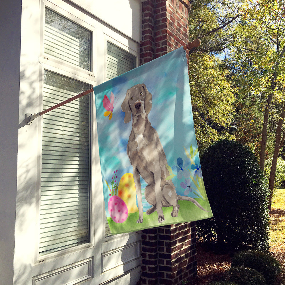 Easter Eggs Weimaraner House Flag 28x40 Porch Sleeve Pole Decorative Outside Yard Banner Artwork Wall Hanging, Polyester