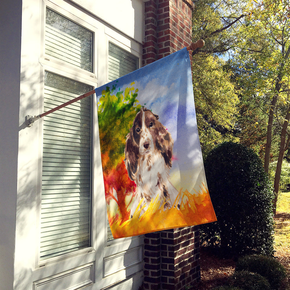Fall Chocolate Parti Cocker Spaniel House Flag 28x40 Porch Sleeve Pole Decorative Outside Yard Banner Artwork Wall Hanging, Polyester