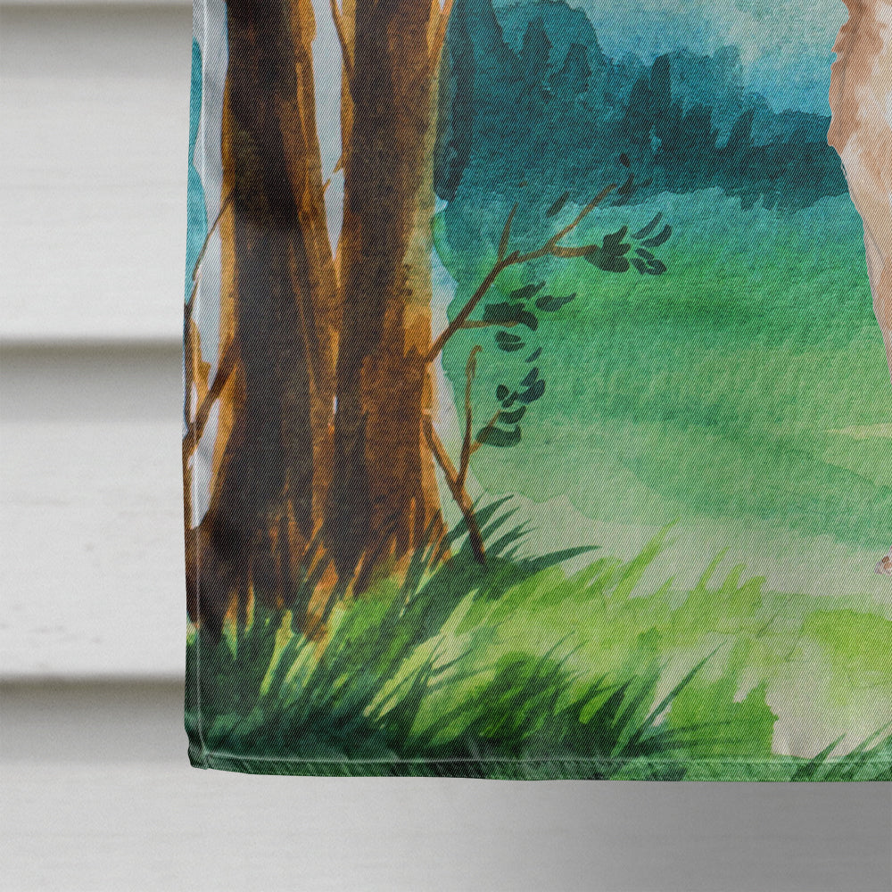 Under the Tree Chihuahua House Flag 28x40 Porch Sleeve Pole Decorative Outside Yard Banner Artwork Wall Hanging, Polyester