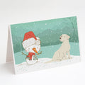 Yellow Labrador Snowman Christmas Greeting Cards Pack of 8 Blank Cards with Envelopes Whimsical A7 Size 5x7