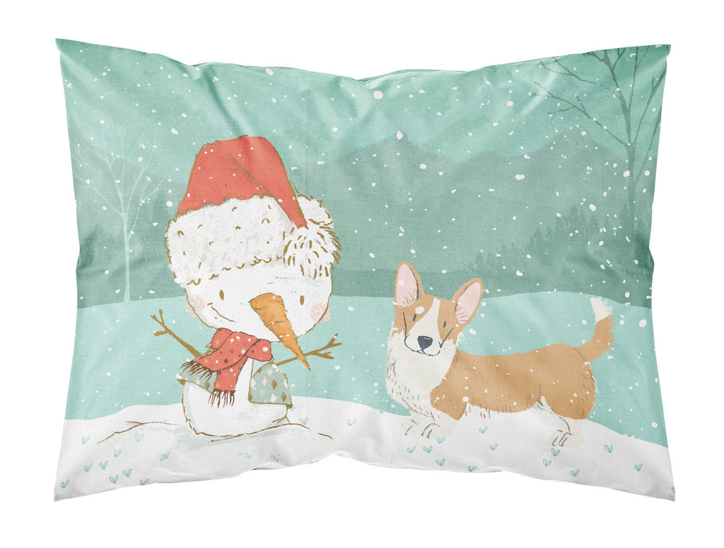 Cardigan Corgi Snowman Christmas Standard Pillowcase Lightweight Super Soft Easy Care Decorative Artwork Pillowcase, Standard