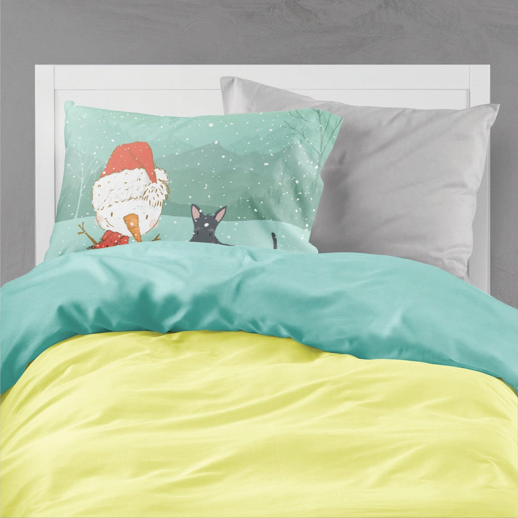Scottish Terrier Snowman Christmas Standard Pillowcase Lightweight Super Soft Easy Care Decorative Artwork Pillowcase, Standard