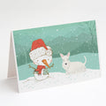 Wheaten Scottish Terrier Snowman Christmas Greeting Cards Pack of 8 Blank Cards with Envelopes Whimsical A7 Size 5x7