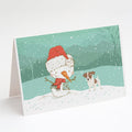 Jack Russell Terrier #2 Snowman Christmas Greeting Cards Pack of 8 Blank Cards with Envelopes Whimsical A7 Size 5x7