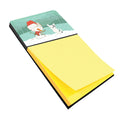 Black and White Terrier Snowman Christmas Watercolor Sticky Note Holder Refillable Dispenser Desk Accessory 3x3 Pad Gift