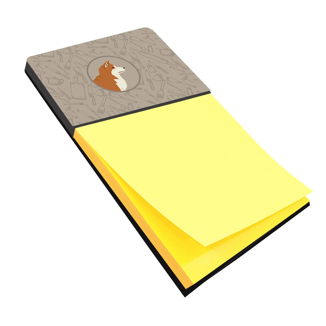 Akita In the Kitchen Watercolor Sticky Note Holder Refillable Dispenser Desk Accessory 3x3 Pad Gift