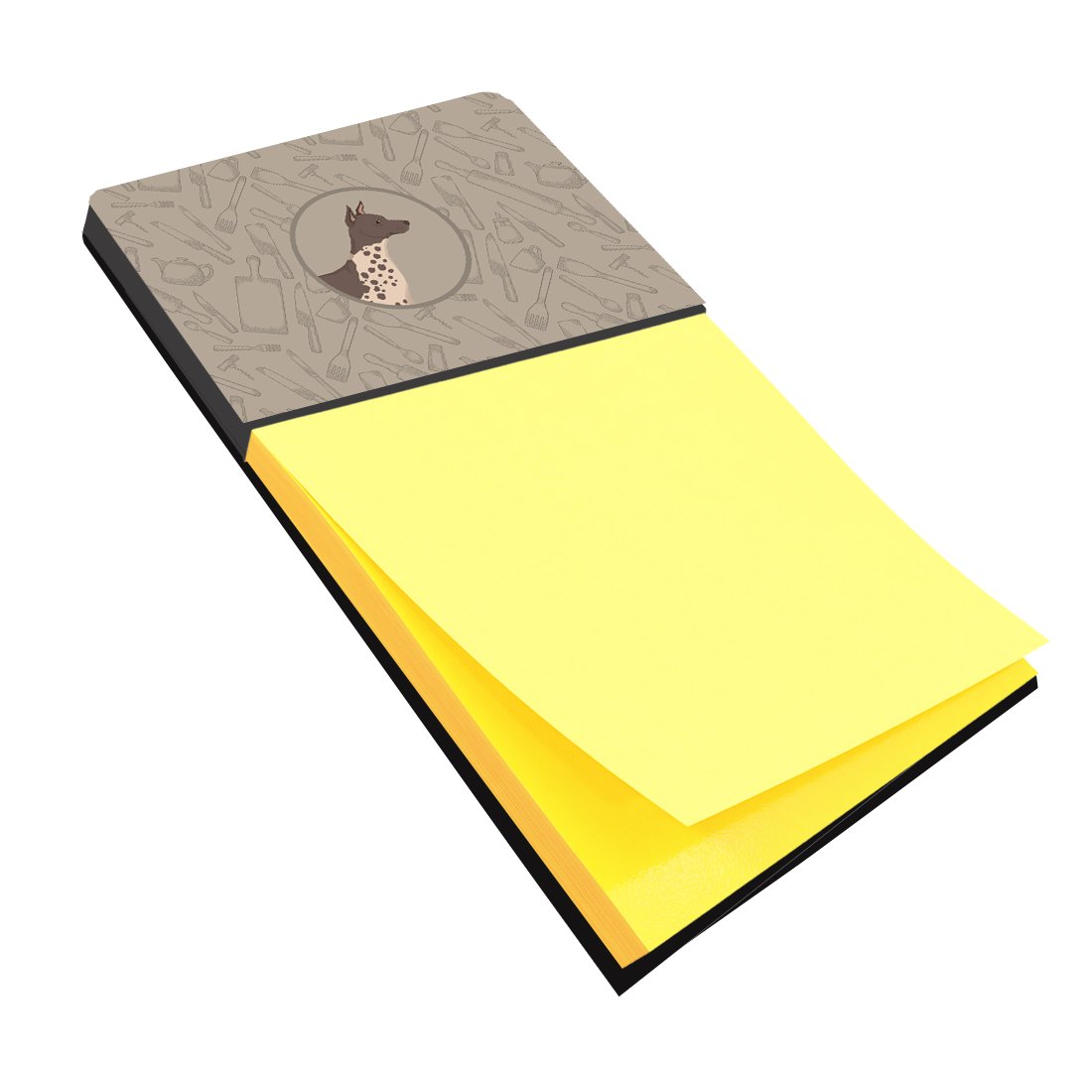 American Hairless Terrier In the Kitchen Watercolor Sticky Note Holder Refillable Dispenser Desk Accessory 3x3 Pad Gift