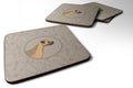 Border Terrier In the Kitchen Foam Coasters Set of 4 Cup Coasters for Indoor Outdoor, Tabletop Protection, Anti Slip, Mouse pad Material