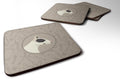 Black and White Bull Terrier In the Kitchen Foam Coasters Set of 4 Cup Coasters for Indoor Outdoor, Tabletop Protection, Anti Slip, Mouse pad Material