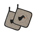 Dachshund In the Kitchen Pot Holder Set of 2 Heat Resistant Quilted Hot Pads 7.5 x 7.5 Inch, Insulated Kitchen Trivets for Cooking & Baking
