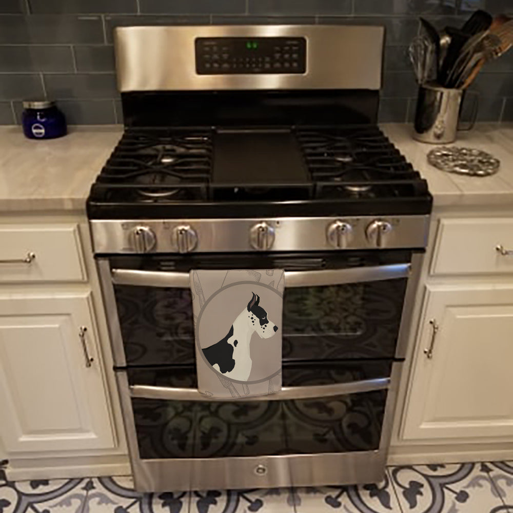 Great Dane In the Kitchen Kitchen Towel Velour Plush Front and Cotton Loop Back Machine Washable