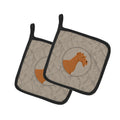 Irish Terrier In the Kitchen Pot Holder Set of 2 Heat Resistant Quilted Hot Pads 7.5 x 7.5 Inch, Insulated Kitchen Trivets for Cooking & Baking