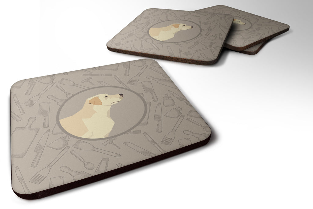 Labrador Retriever In the Kitchen Foam Coasters Set of 4 Cup Coasters for Indoor Outdoor, Tabletop Protection, Anti Slip, Mouse pad Material