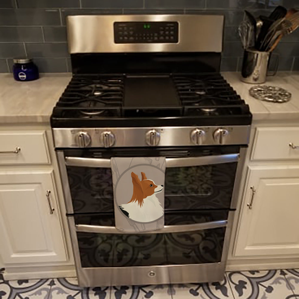 Papillon In the Kitchen Kitchen Towel Velour Plush Front and Cotton Loop Back Machine Washable