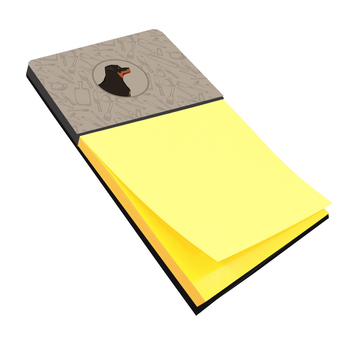 Rottweiler In the Kitchen Watercolor Sticky Note Holder Refillable Dispenser Desk Accessory 3x3 Pad Gift