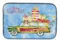 Merry Christmas Sheltie Dish Drying Mat Absorbent Dish Drying Mat Pad for Kitchen Counter Dish Drainer Mat for Countertop, 14 x 21", Multicolor