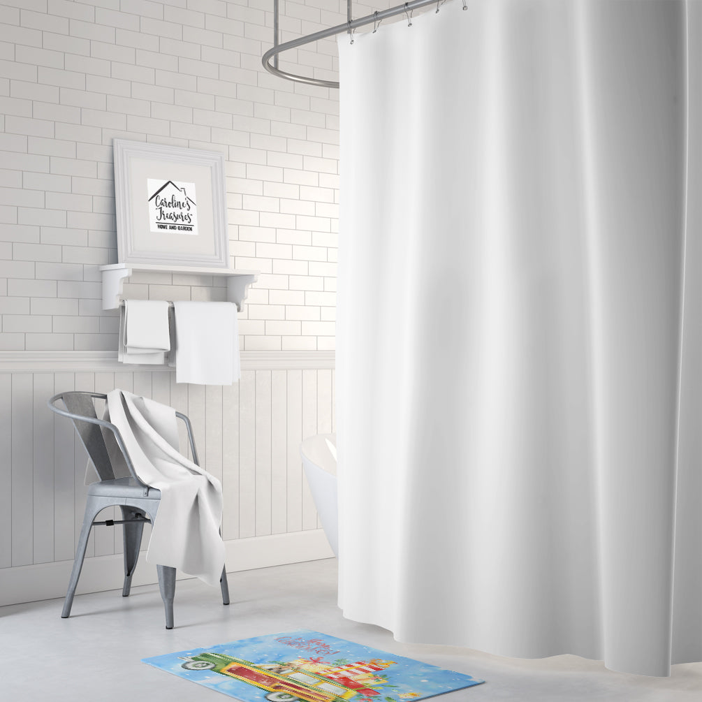 Merry Christmas Welsh Terrier Memory Foam Kitchen Mat Machine Washable Anti-Fatigue Cushion Comfort Bath or Kitchen Rug