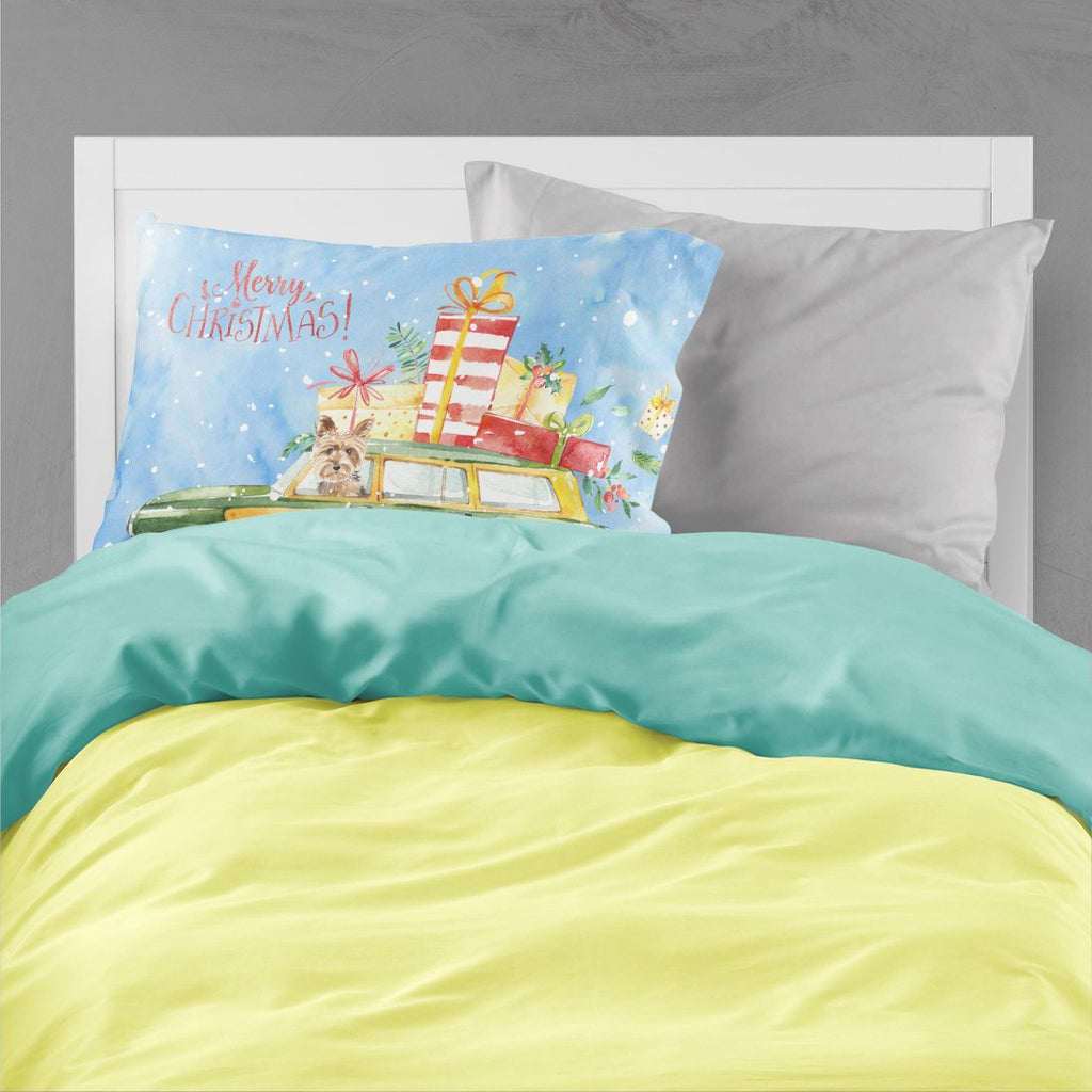 Merry Christmas Yorkshire Terrier Standard Pillowcase Lightweight Super Soft Easy Care Decorative Artwork Pillowcase, Standard
